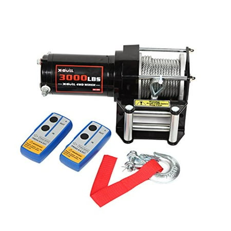 Steel Winch - X-BULL 12V 3000LBS/1360kg Winch Wireles Boat Electric Steel Cable 2 Remote ATV Kit