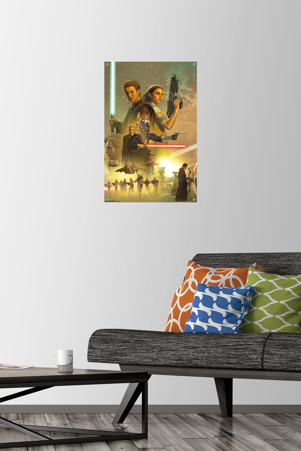Star Wars: Attack Of The Clones - Celebration Mural Wall Poster with Push Pins, 14.725" x 22.375"