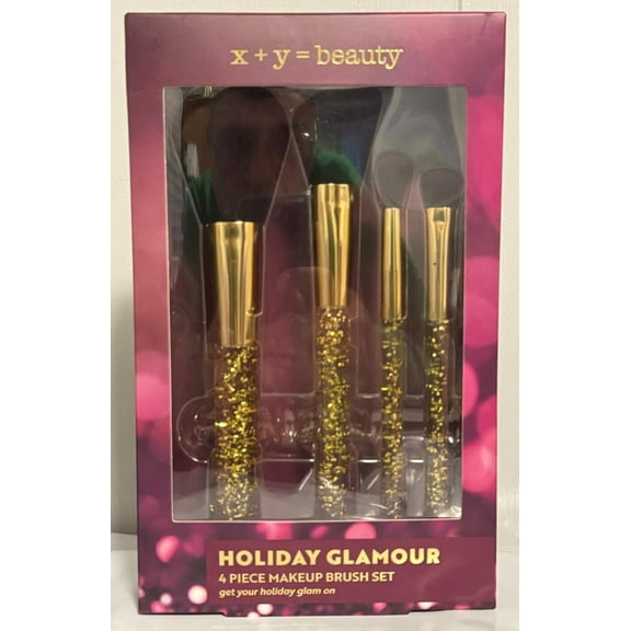 X Y Beauty Glamour 4-Piece Makeup Brush Set