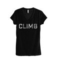thumbnail image 1 of Climb Women's Fashion Relaxed V-Neck T-Shirt Tee Heather Black Large, 1 of 2