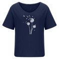 thumbnail image 4 of Camisas sexy para mujer Cuello redondo Manga corta Tops Impreso Blusa regular Fridja zx2109, 4 of 5