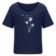 thumbnail image 4 of ICHUANYI Clearance Womens Sexy Round Neck Short Sleeve Tops Printed Regular Blouse(Navy, XL) ICHUANYI WER2023081503553, 4 of 5