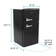 Avanti Retro Series Compact Refrigerator and Freezer, 3.1 cu. ft., in Black (RMRT30X1B-IS)