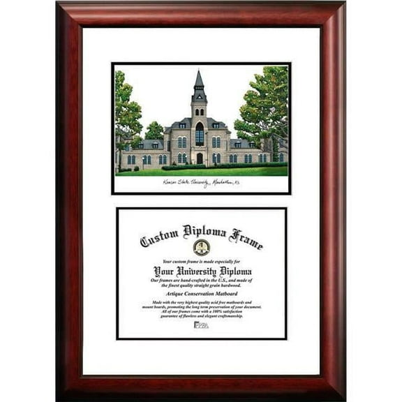 Campus Images KS998V-1185 11 x 8.5 in. Kansas State University Scholar Diploma Frame - Satin Mahogany