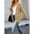 thumbnail image 2 of Womens Long Sleeve Casual Lightweight Loose Open Front Cardigan Knit Sweaters Coat with Pockets, 2 of 6