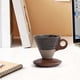thumbnail image 5 of Elegante taza cónica de café | Taza vintage de cerámica con asa y base de madera | Taza de 200 ml con función de vertido para un aroma intenso | Ideal para el hogar y la oficina, 5 of 7
