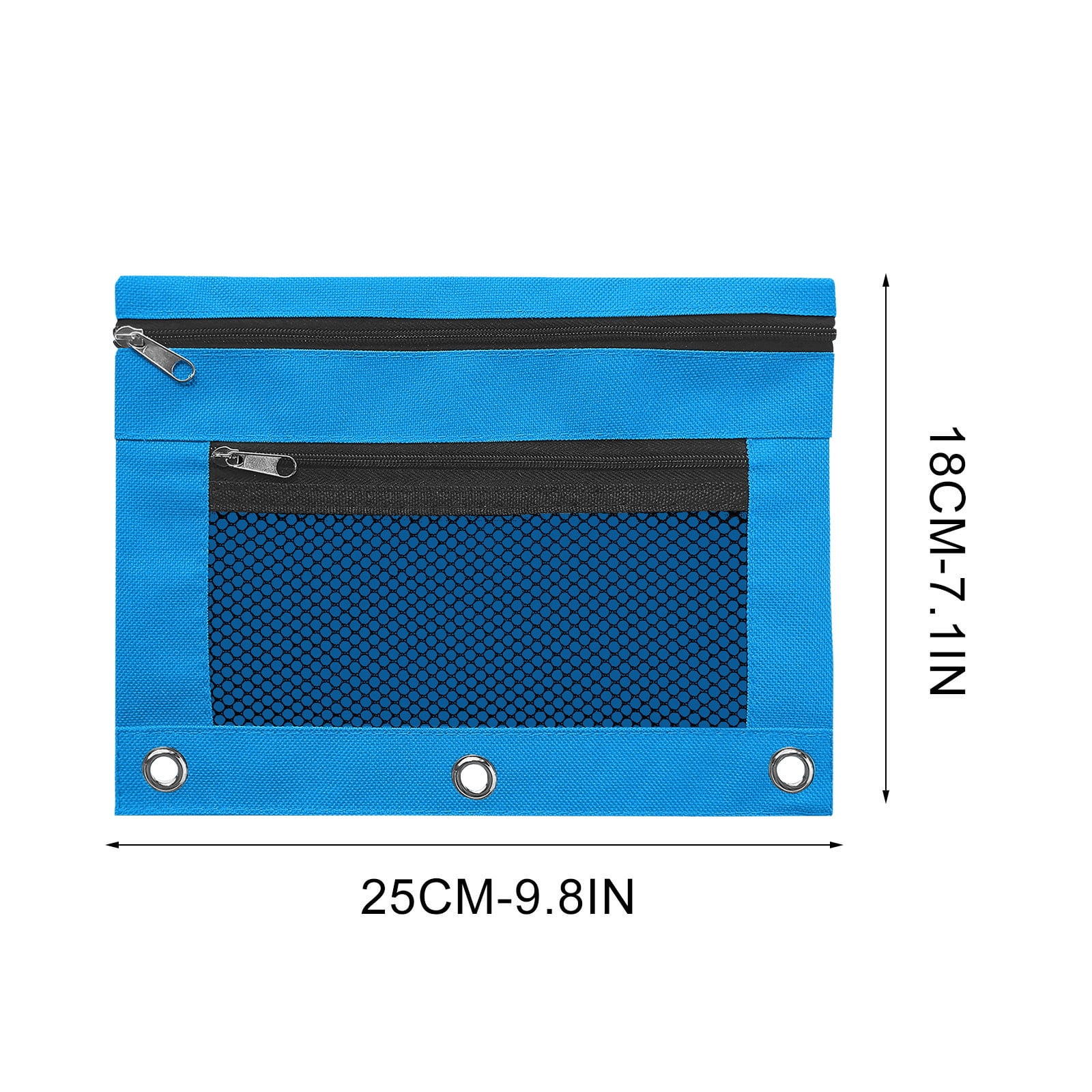 Zznnkj Pencil Pouch for 3 Ring Binder, Bulk 10 Pack Smooth Zipper Pencil Case Bags in Assorted Colors, Oxford Cloth Pencil Holder with Clear Window