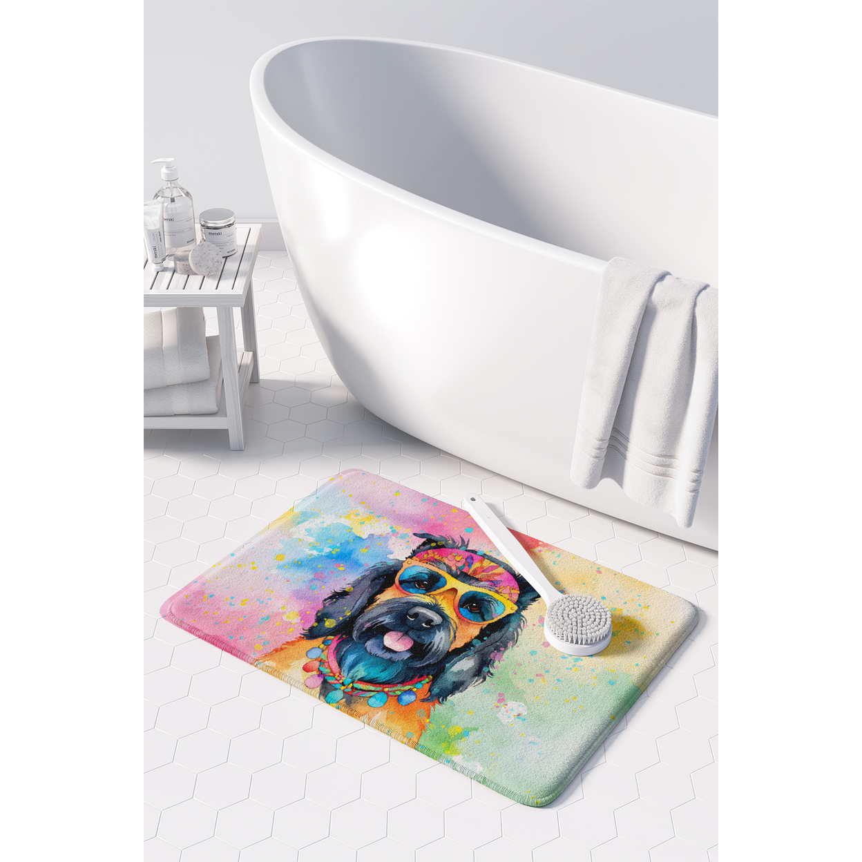 Carolines Treasures DAC2556RUG 19 x 27 in. Scottish Terrier Hippie Dawg Memory Foam Kitchen Mat