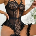 thumbnail image 2 of Europa y Estados Unidos ropa interior sexy de mujer de encaje de malla sexy tirantes mono con anillo de pierna, 2 of 6