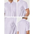 thumbnail image 6 of MODA NOVA Big & Tall Men's Short Sleeves Cotton Polka Dots Button up Shirt Light Purple 38, 6 of 6