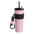 thumbnail image 2 of Stainless Steel Insulated Tumbler, Large Capacity Travel Mug with Straw and Lanyard, Double Wall Vacuum Cooler Cup for Car and Outdoor Use, 2 of 5