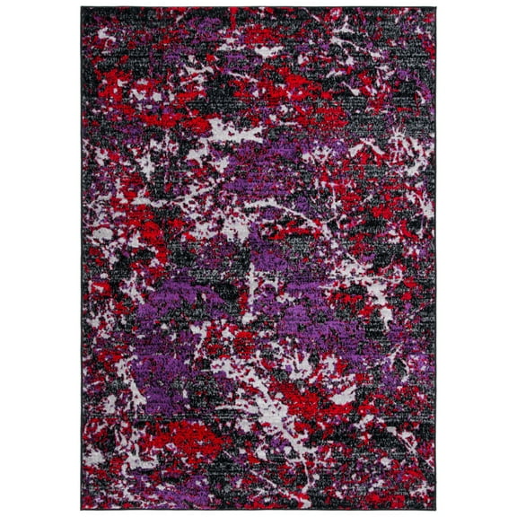SAFAVIEH Skyler Joisse Distressed Area Rug, Black/Purple, 3' x 5'