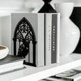 thumbnail image 5 of Metal Bookends for Shelves Modern Decorative Heavy Duty Study Book Support Stoppers for Office Desk Shelf Room 5.3"x4.3"x7.9" Cast Iron Simple Tall Bookends 1 Pair (Gothic Crow), 5 of 7