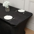 thumbnail image 4 of Balsa Circle 6 ft Black Premium Velvet Rectangular Tablecloth Fitted Table Cover Wedding Linens, 4 of 8