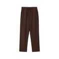 thumbnail image 4 of Cagogo Men Plus Size 2 Piece Outfits Collared Long Sleeve Shirt Wide Leg Drawstring Pants Casual Sets Solid Basic Loungewear Vacation Travel, Coffee XL, 4 of 5