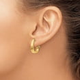 thumbnail image 3 of 14k Yellow Gold Polished J-Hoop Omega Back Post Earrings - 18mm, 3 of 6