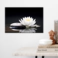 thumbnail image 5 of Zen White Lotus Flower Wall Art Black and White Lotus on Spa Stone and Water Picture Canvas Print Artwork for Yoga Meditation Room Bathroom Wall Decor, 5 of 11