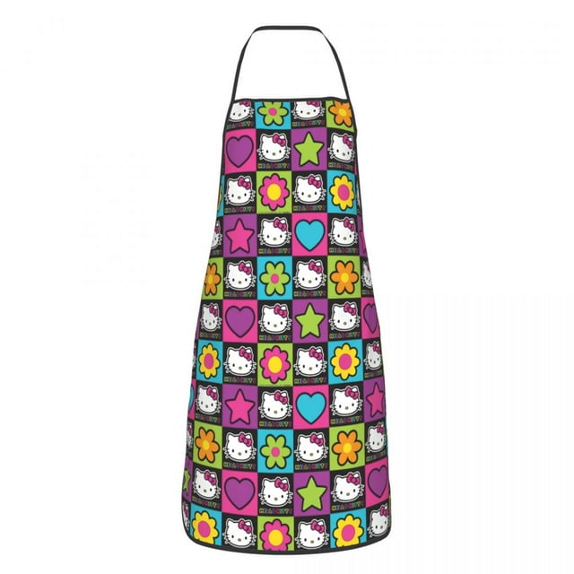 Custom Bib Hello Kitty Cat Apron for Men Women Unisex Adult Chef Kitchen Cooking Tablier Cuisine Painting