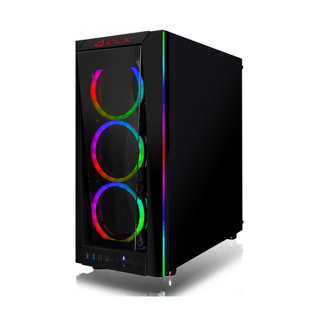 CLX - SET Gaming Desktop - Intel Core i9 10900KF - 16GB Memory - NVIDIA GeForce RTX 3070 - 480GB SSD + 2TB HDD - Black