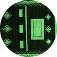 thumbnail image 1 of Ahgly Company Indoor Round Oriental Emerald Green Modern Area Rugs, 5' Round, 1 of 4