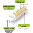thumbnail image 2 of TGHTBA-5 Pack G9 LED Bulb 10W 1250LM Super Bright, 100W Halogen Bulb Equivalent, Flicker-Free AC100V-265V, Warm White 3000K, Ceramic Base PC Cover Non-Dimmable for Home Lighting, 2 of 4