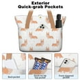 thumbnail image 2 of Tote Bag for Women - Cartoon Corgi Shoulder Bag - Large Utility Work Duffle Bag with Zipper Handbag for Travel, Work, Sprots, 2 of 5