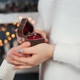 thumbnail image 4 of Heart-Shaped Ring Box Wooden Ring Jewelry Box Romantic Wedding Ring Holder Engagement Ring Box Proposal Anniversary,C, 4 of 5