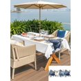 thumbnail image 4 of Outdoor Tablecloth with Umbrella Hole and Zipper, Fall Blue Pumpkins Rectangle Table Cloth 52x70 Inch Waterproof Tablecloth, Thanksgiving Autumn Watercolor Leaf Picnic Table Cover for Patio Camping, 4 of 7