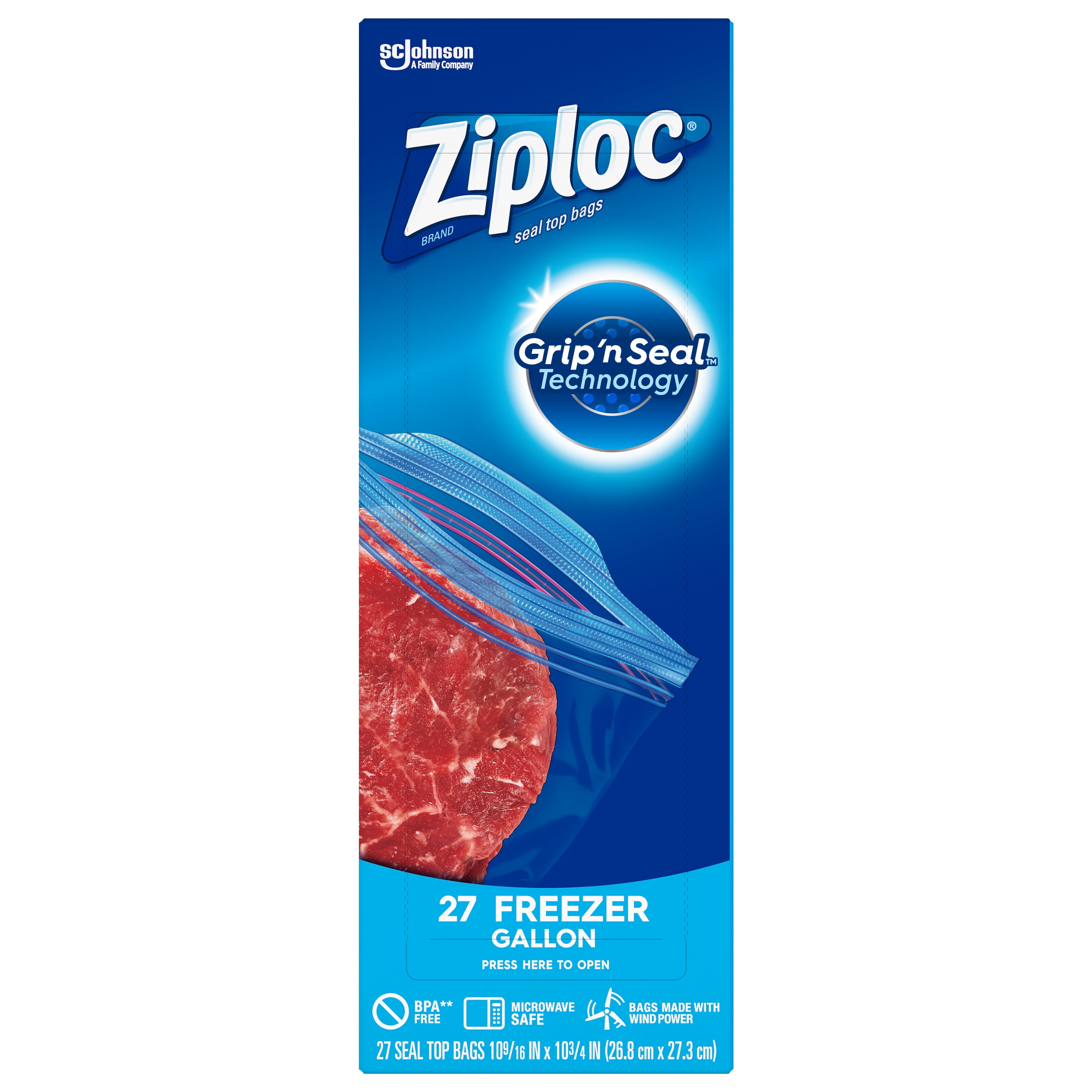 Ziploc - Freezer Bag: 1 gal, Plastic - 91546382 - MSC Industrial Supply