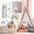 thumbnail image 6 of Boho Pink Rainbow Wall Art Stickers Girls Bedroom Playroom Decals Decor Peel and Stick Nursery Removable Baby Room Party Decorations Gift(30X43CM, 2Pcs), 6 of 7