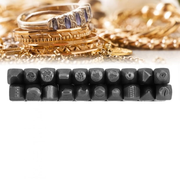Cincel de Yunque de joyería de Metal, Molde de Sello de punzón de joyería, Kit de Equipo de cincel de Yunque para procesamiento de joyería Herramientas de Talla + Herramientas de Talla de(20 Piezas) Ecomeon no