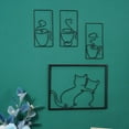 thumbnail image 2 of Nvzi Decoración de pared de metal para sala de estar, decoración del hogar, siluetas (negro), 2 of 4