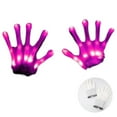 thumbnail image 1 of 1pair LED Luminous Gloves Glowing Halloween Skeleton Mitten Party Prop (Purple), 1 of 7
