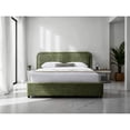 thumbnail image 2 of Omax Decor Chloe Fabric Upholstered Platform Queen Bed in Moss Green, 2 of 7