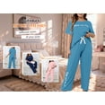 thumbnail image 4 of Musefolio Women's Pajama Sets Summer Short Sleeve Round Neck Comfort Fit Solid with Print Casual Sleepwear 1X-5X, 4 of 9