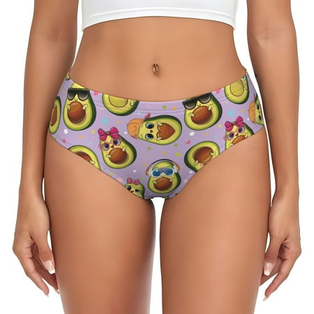 Womens Underwear - Cute Avocado Flower Purple No Show Seamless Underwear for Women  Soft Comfort Stretch Women s Panties  Hipster Ladies Panties Bikini Underwear Briefs