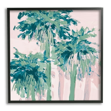 Stupell Industries Abstract Palms Trees Botanical & Floral Painting Black Framed Art Print Wall Art, 24 x 24