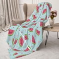 thumbnail image 3 of Sikiie Watermelon Cozy Flannel Fleece Throw Blanket: Lightweight & Thick for All Seasons - Perfect for Women, Men, & Kids"50"x40", 3 of 6