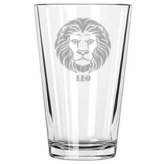 Zodiac Sign 16 oz beer glass Leo