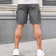 thumbnail image 3 of Lumtrix Men'S Shorts Casual Stretch Classic Drawstring Elastic Waist Summer Work Short With Multi Pockets Gray 2XL, 3 of 3
