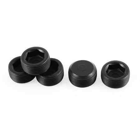 

M24x1.5mm Pitch 12.9 Alloy Steel Hex Socket Set Cap Point Grub Screws Black 5pcs