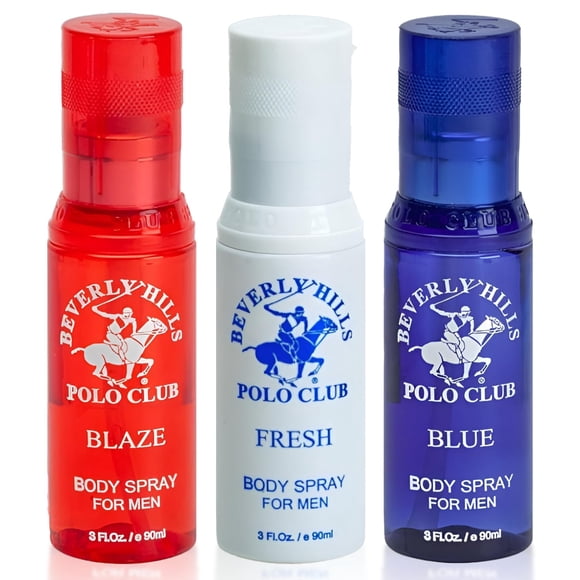 Set de spray corporal Beverly Hills Polo Club para hombre, 90 ml x 3