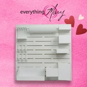 Everything Mary Multi-Functional Wall Organizer with Hooks & Trays, White