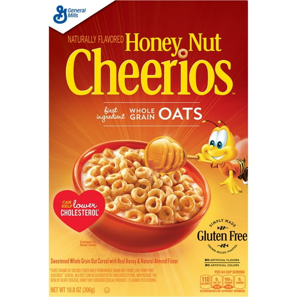 Honey Nut Cheerios, Cereal with Oats, Gluten Free, 10.8 oz