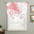 thumbnail image 2 of Pink Floral Art Tie Up Curtains for Small Windows,Adjustable Rod Pocket Valance 45 Inch Short, Watercolor Botanical Spring Flowers Window Treatment Balloon Roman Blind Shade, 34" x 45", 2 of 9