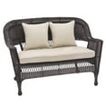 thumbnail image 4 of Jeco 4pc White Wicker Conversation Set - Black Cushions, 4 of 5