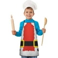 thumbnail image 2 of Red Christmas Santa Costume Pattern Kids Aprons for Girls and Boys,Adjustable Neck Strap Toddler Aprons for Kids Cooking Baking, 2 of 7