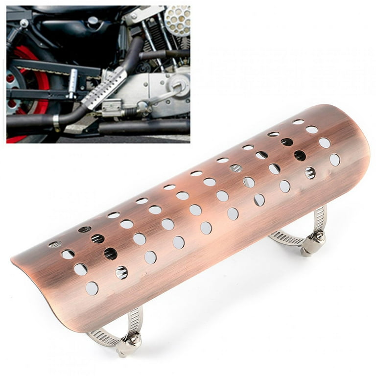 ACOUTO Motorcycle Exhaust Heat Shield, Vintage Motorcycle Exhaust Pipe Heat  Shield Universal Anti‑Scalding Protector