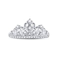 thumbnail image 2 of FB Jewels 10k White Gold Round Diamond Womens Womens Crown Tiara Cocktail Band 1/5 Cttw, 2 of 4