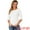 White, variant on Women's Elbow Sleeves Boat Neck Slim Fit Classic Tee L White